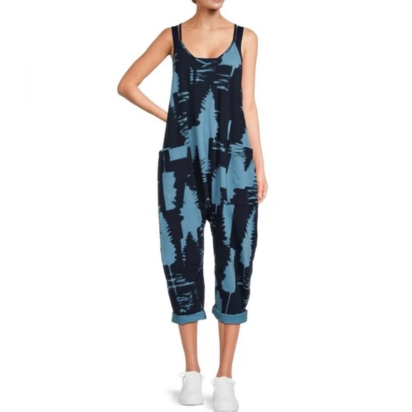 FP Movement by Free People Pants - FREE PEOPLE HOT SHOT ONESIE SOLD OUT PRINT NAVY/BLUE COMBO MEDIUM FITS S/M/L NEW